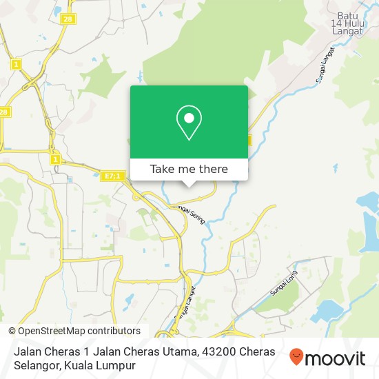 Peta Jalan Cheras 1 Jalan Cheras Utama, 43200 Cheras Selangor