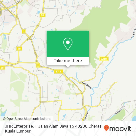 Peta JHR Enterprise, 1 Jalan Alam Jaya 15 43200 Cheras