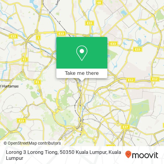 Peta Lorong 3 Lorong Tiong, 50350 Kuala Lumpur