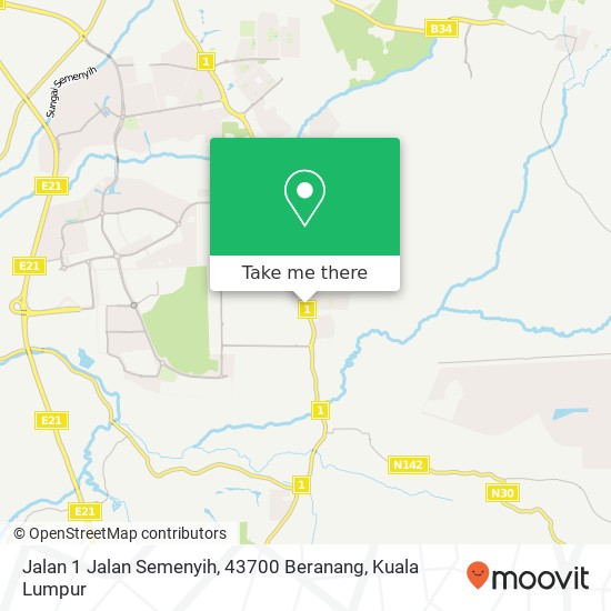 Peta Jalan 1 Jalan Semenyih, 43700 Beranang