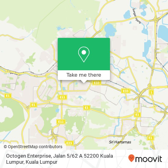 Peta Octogen Enterprise, Jalan 5 / 62 A 52200 Kuala Lumpur