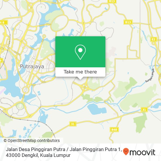 Peta Jalan Desa Pinggiran Putra / Jalan Pinggiran Putra 1, 43000 Dengkil