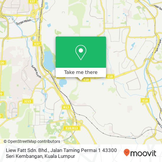 Liew Fatt Sdn. Bhd., Jalan Taming Permai 1 43300 Seri Kembangan map