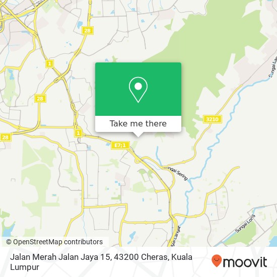 Peta Jalan Merah Jalan Jaya 15, 43200 Cheras