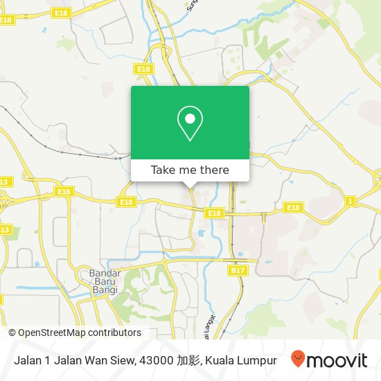 Peta Jalan 1 Jalan Wan Siew, 43000 加影