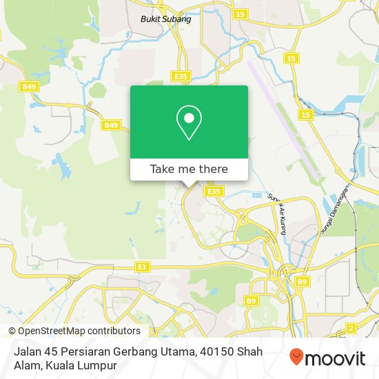 Peta Jalan 45 Persiaran Gerbang Utama, 40150 Shah Alam