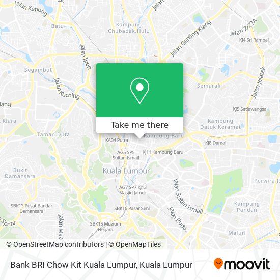Peta Bank BRI Chow Kit Kuala Lumpur