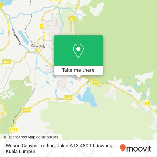 Peta Weson Canvas Trading, Jalan SJ 3 48000 Rawang