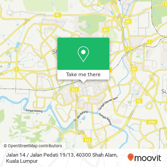 Peta Jalan 14 / Jalan Pedati 19 / 13, 40300 Shah Alam
