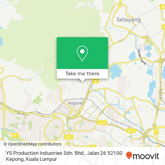 Peta YS Production Industries Sdn. Bhd., Jalan 26 52100 Kepong