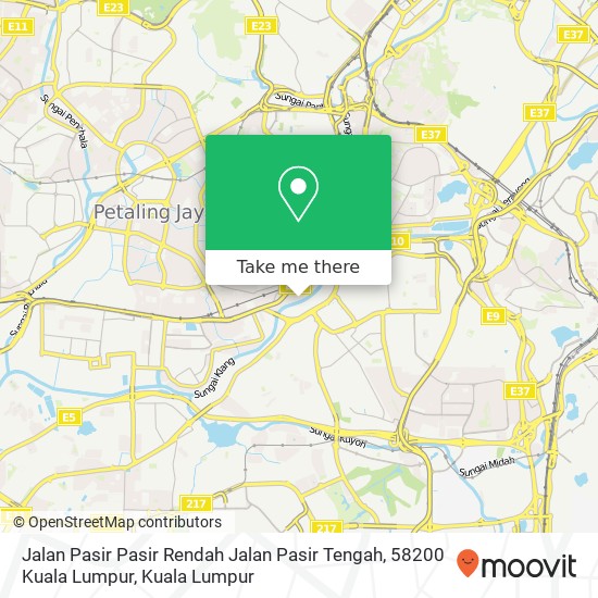 Peta Jalan Pasir Pasir Rendah Jalan Pasir Tengah, 58200 Kuala Lumpur