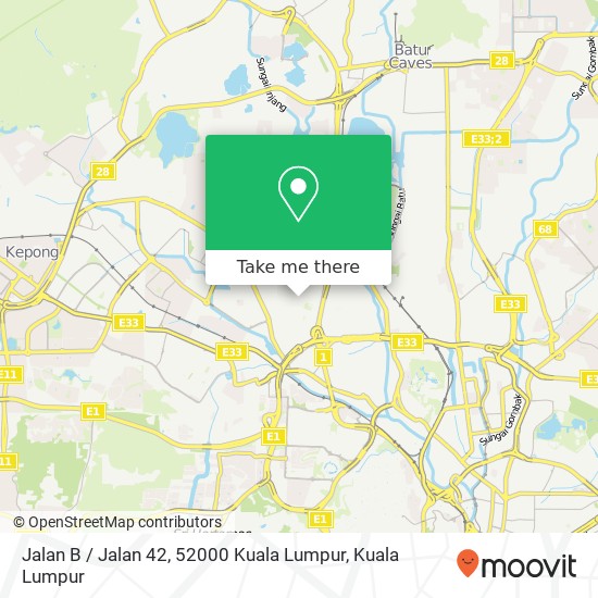 Peta Jalan B / Jalan 42, 52000 Kuala Lumpur