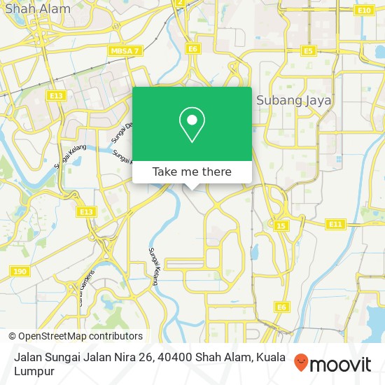 Peta Jalan Sungai Jalan Nira 26, 40400 Shah Alam