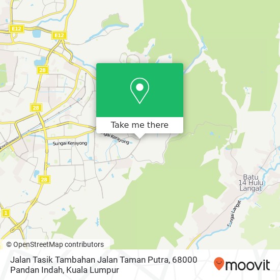 Jalan Tasik Tambahan Jalan Taman Putra, 68000 Pandan Indah map