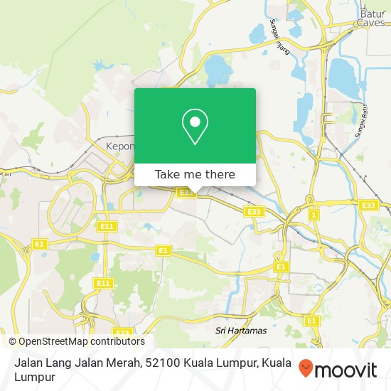 Peta Jalan Lang Jalan Merah, 52100 Kuala Lumpur