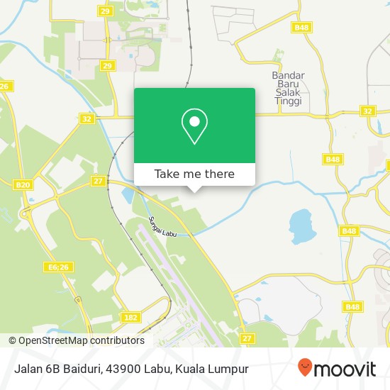 Peta Jalan 6B Baiduri, 43900 Labu