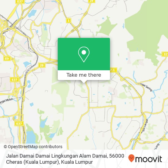 Peta Jalan Damai Damai Lingkungan Alam Damai, 56000 Cheras (Kuala Lumpur)