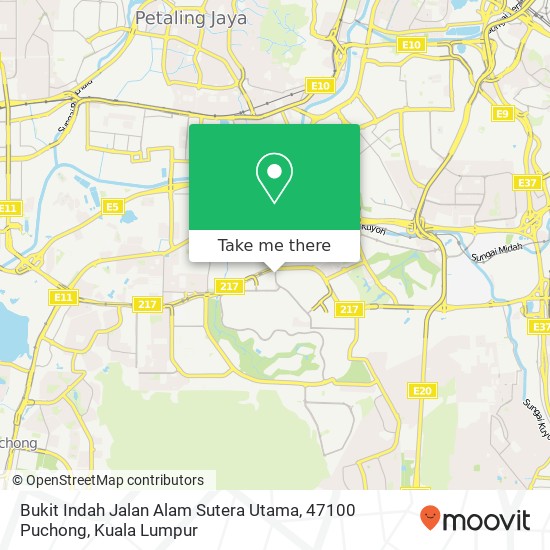 Peta Bukit Indah Jalan Alam Sutera Utama, 47100 Puchong
