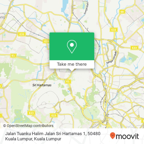 Peta Jalan Tuanku Halim Jalan Sri Hartamas 1, 50480 Kuala Lumpur
