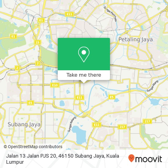 Peta Jalan 13 Jalan PJS 20, 46150 Subang Jaya