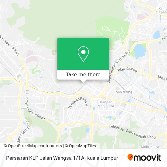 Peta Persiaran KLP Jalan Wangsa 1 / 1A