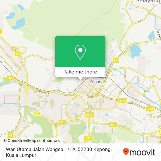 Peta Wan Utama Jalan Wangsa 1 / 1A, 52200 Kepong