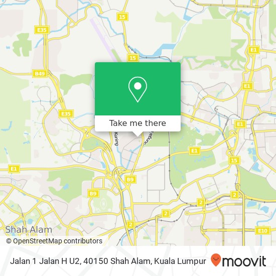 Jalan 1 Jalan H U2, 40150 Shah Alam map