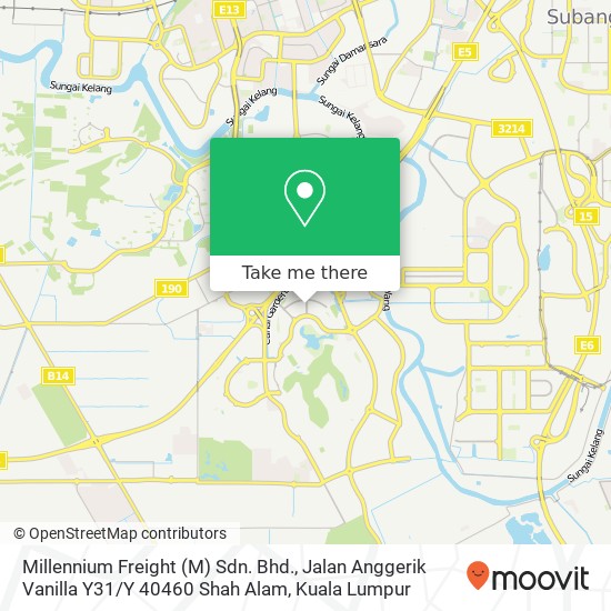 Peta Millennium Freight (M) Sdn. Bhd., Jalan Anggerik Vanilla Y31 / Y 40460 Shah Alam