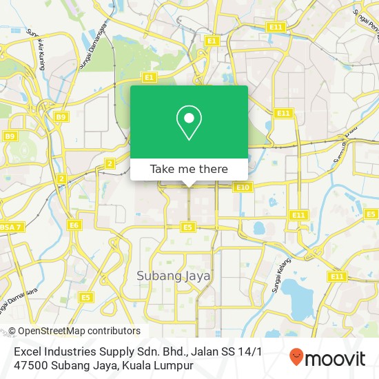 Excel Industries Supply Sdn. Bhd., Jalan SS 14 / 1 47500 Subang Jaya map