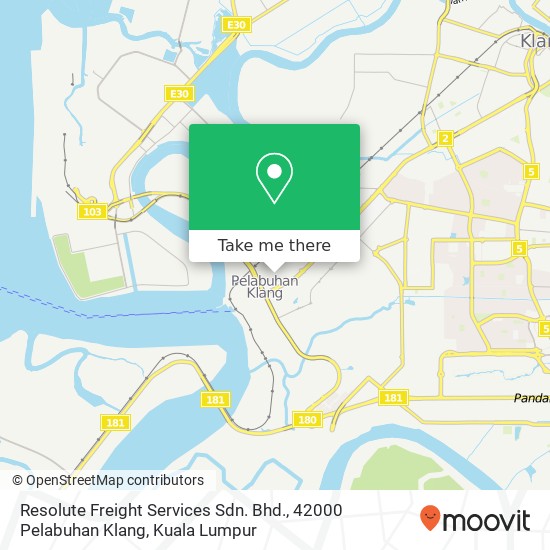 Peta Resolute Freight Services Sdn. Bhd., 42000 Pelabuhan Klang