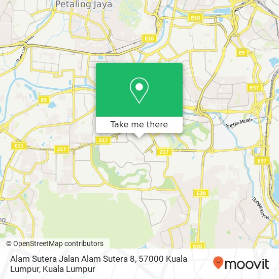 Peta Alam Sutera Jalan Alam Sutera 8, 57000 Kuala Lumpur
