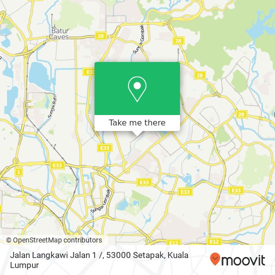 Peta Jalan Langkawi Jalan 1 /, 53000 Setapak