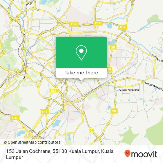 Peta 153 Jalan Cochrane, 55100 Kuala Lumpur