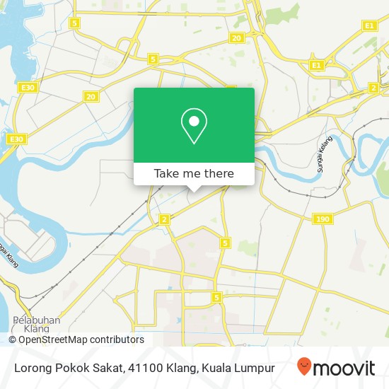 Peta Lorong Pokok Sakat, 41100 Klang