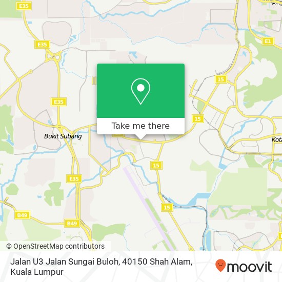 Peta Jalan U3 Jalan Sungai Buloh, 40150 Shah Alam