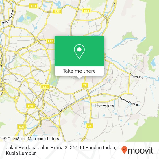 Jalan Perdana Jalan Prima 2, 55100 Pandan Indah map