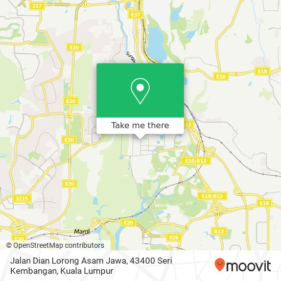 Peta Jalan Dian Lorong Asam Jawa, 43400 Seri Kembangan