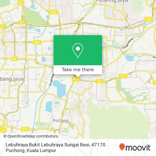 Peta Lebuhraya Bukit Lebuhraya Sungai Besi, 47170 Puchong