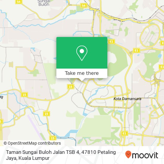 Peta Taman Sungai Buloh Jalan TSB 4, 47810 Petaling Jaya