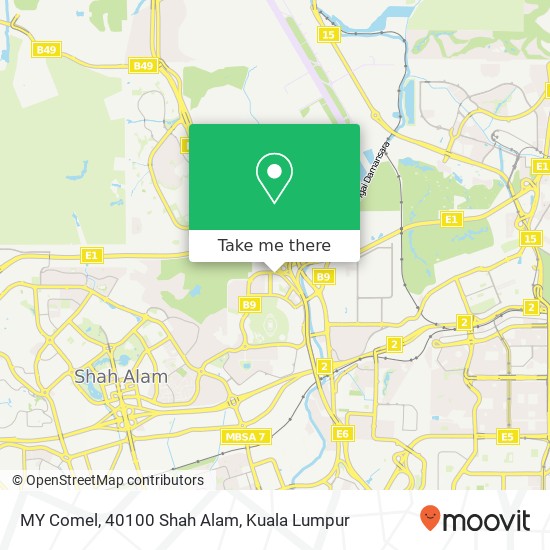 MY Comel, 40100 Shah Alam map