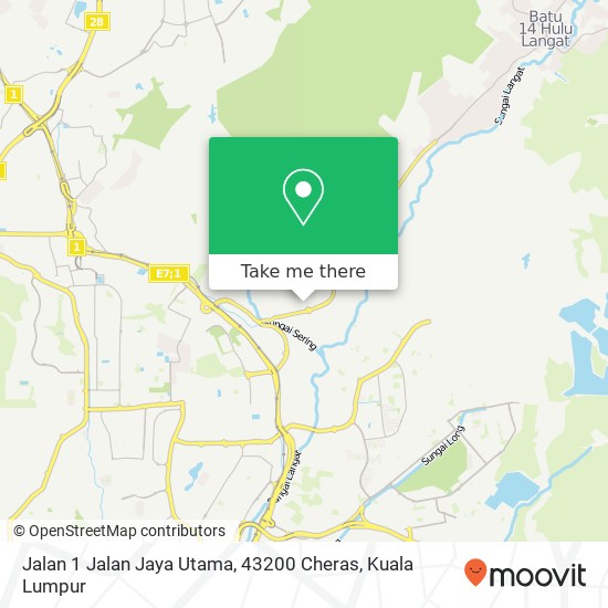 Peta Jalan 1 Jalan Jaya Utama, 43200 Cheras