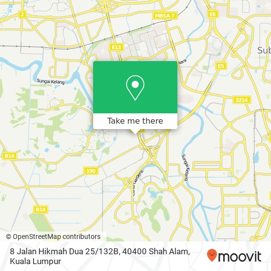 Peta 8 Jalan Hikmah Dua 25 / 132B, 40400 Shah Alam