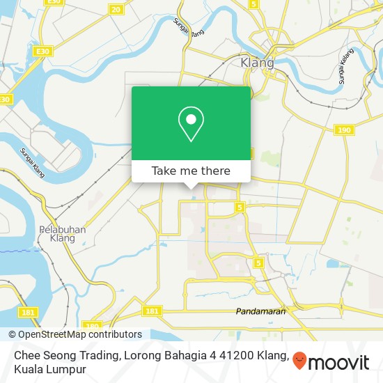 Chee Seong Trading, Lorong Bahagia 4 41200 Klang map