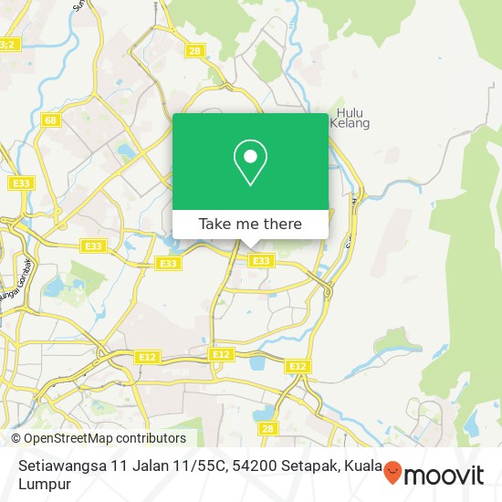 Peta Setiawangsa 11 Jalan 11 / 55C, 54200 Setapak