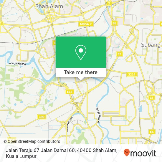 Peta Jalan Teraju 67 Jalan Damai 60, 40400 Shah Alam