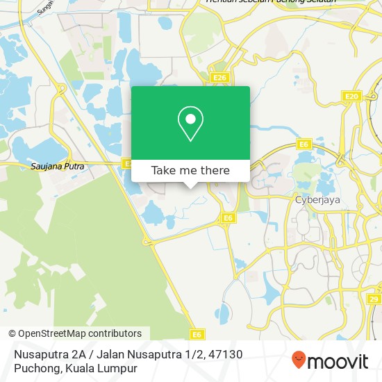Peta Nusaputra 2A / Jalan Nusaputra 1 / 2, 47130 Puchong