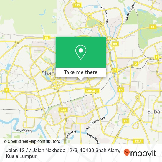 Jalan 12 / / Jalan Nakhoda 12 / 3, 40400 Shah Alam map