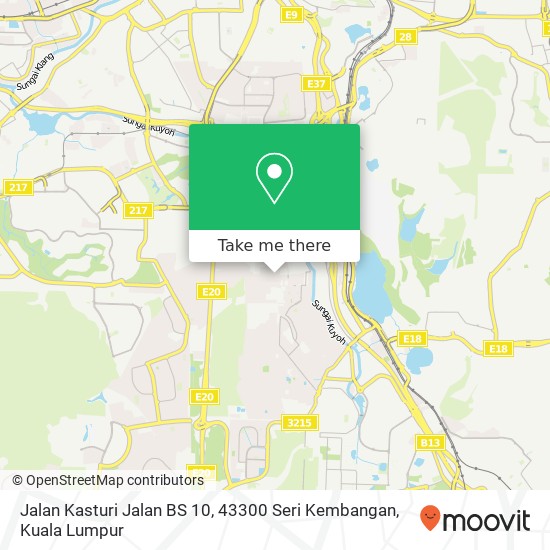 Peta Jalan Kasturi Jalan BS 10, 43300 Seri Kembangan