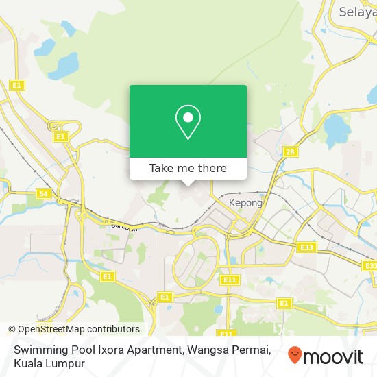 Peta Swimming Pool Ixora Apartment, Wangsa Permai