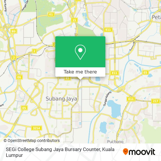 SEGi College Subang Jaya Bursary Counter map